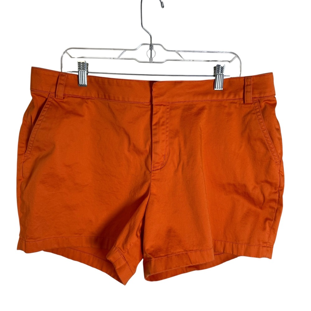 Brooks Brothers Chino Shorts Womens 16 Orange Excellent Stretch Preppy Classic